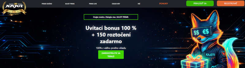 KAjot bonus za registráciu